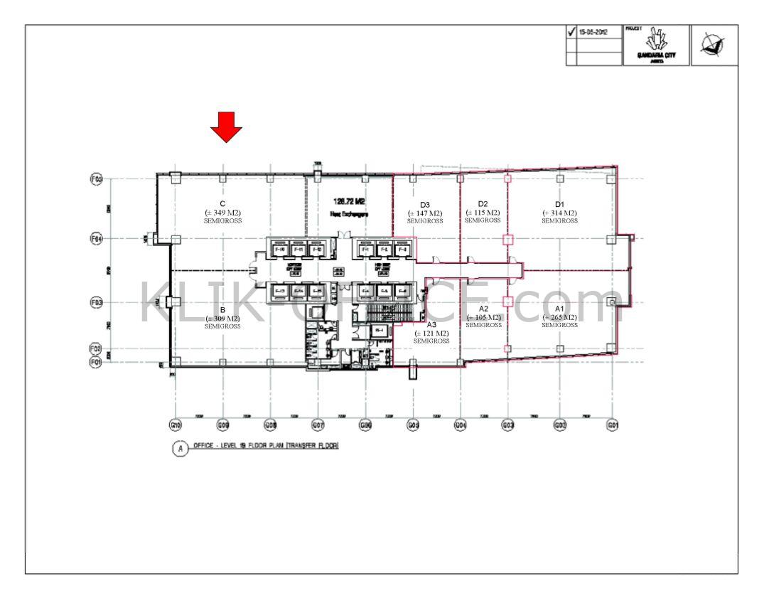 Sewa Gandaria 8 Office Tower Jakarta Selatan 314 sqm